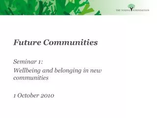 Future Communities