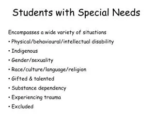 Students with Special Needs