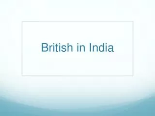 British in India