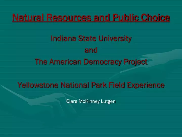 natural resources and public choice