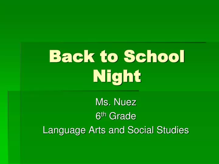 back to school night