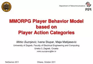 MMORPG Player Behavior Model based on Player Action Categories