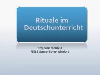 Rituale im Deutschunterricht