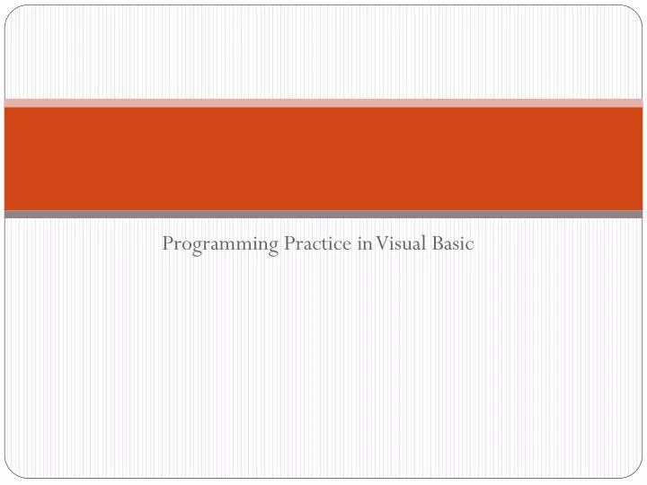 programming practice in visual basic