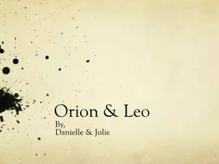 Orion &amp; Leo