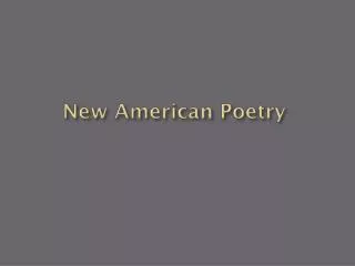 new american poetry