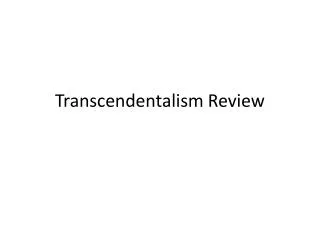 Transcendentalism Review