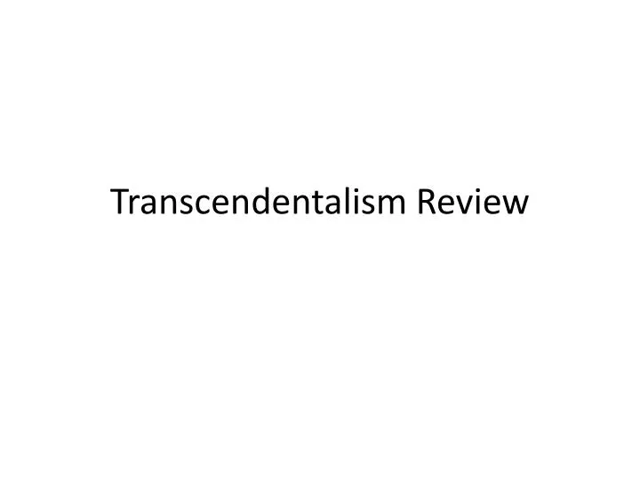 transcendentalism review