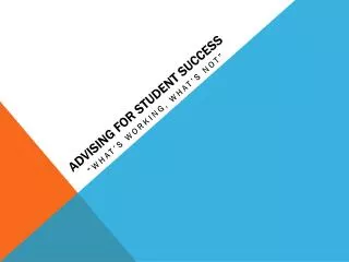 Advising for Student Success