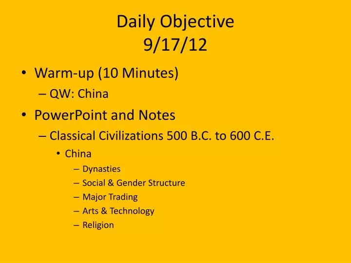 daily objective 9 17 12