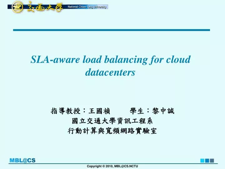 sla aware load balancing for cloud datacenters