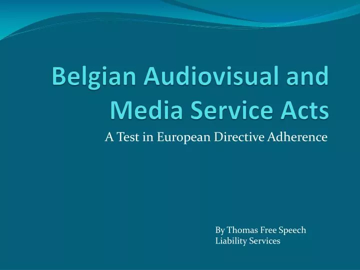 belgian audiovisual and media service acts