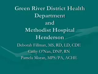 Green River District Health Department and Methodist Hospital Henderson