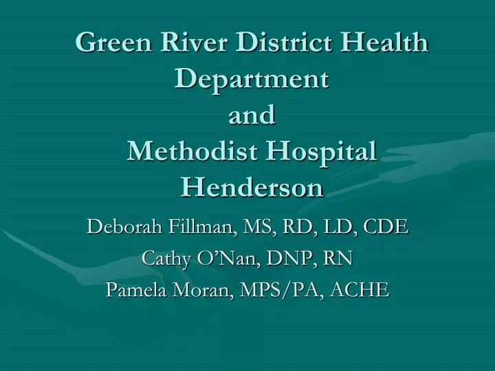 green river district health department and methodist hospital henderson