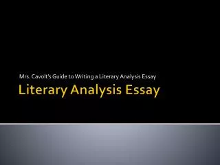 Literary Analysis Essay