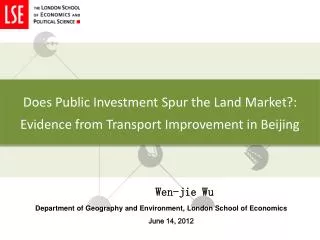 Does Public Investment Spur the Land Market?: Evidence from Transport Improvement in Beijing