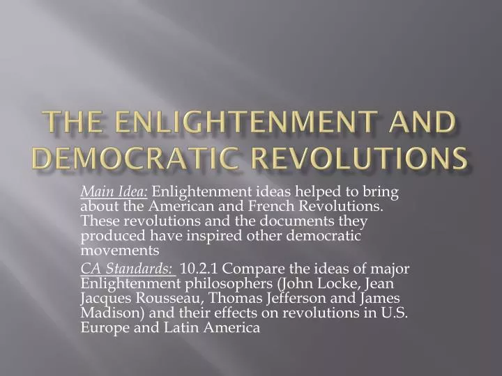 the enlightenment and democratic revolutions