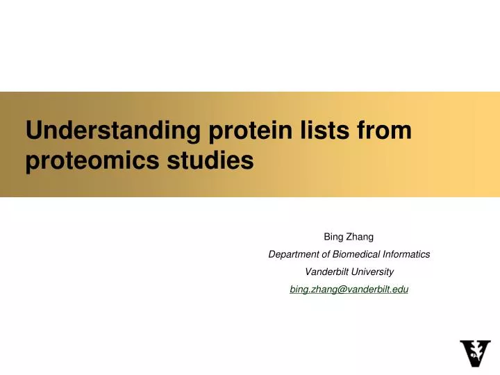 understanding protein lists from proteomics studies