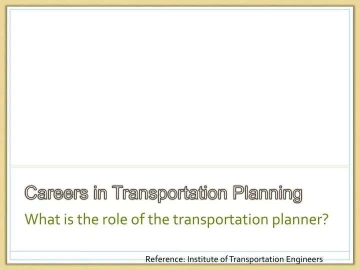 careers in transportation planning
