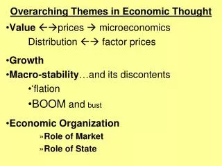 Overarching Themes in Economic Thought