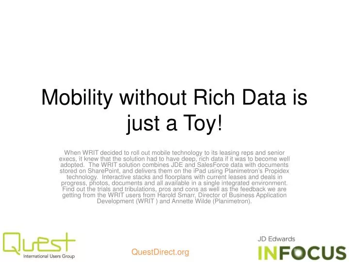mobility without rich data is just a toy
