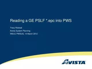 Reading a GE PSLF *.epc into PWS