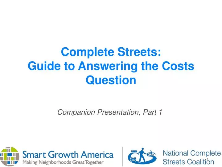 complete streets guide to answering the costs question