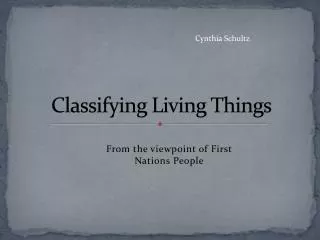 Classifying Living Things
