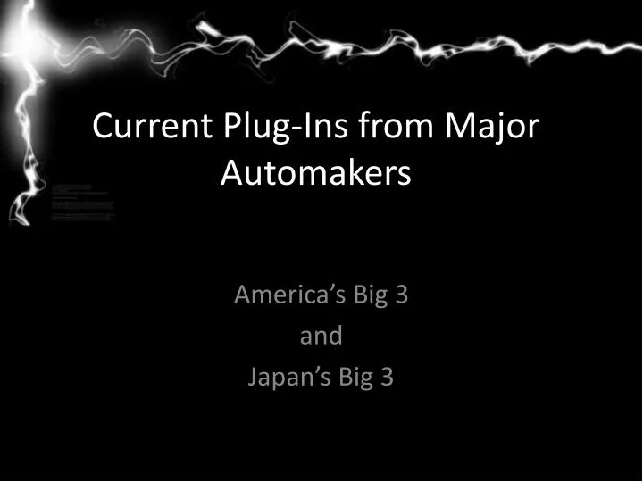 current plug ins from major automakers