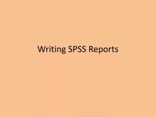 writing spss reports