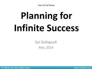 Planning for Infinite Success