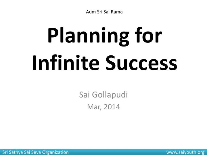 planning for infinite success