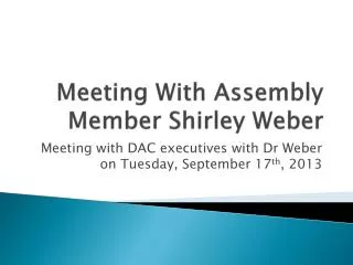 Meeting With Assembly Member Shirley Weber