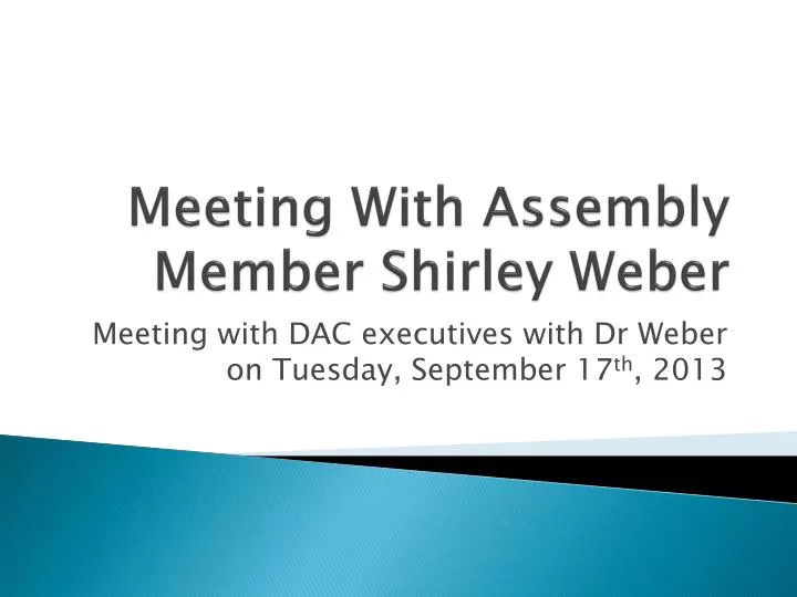 meeting with assembly member shirley weber