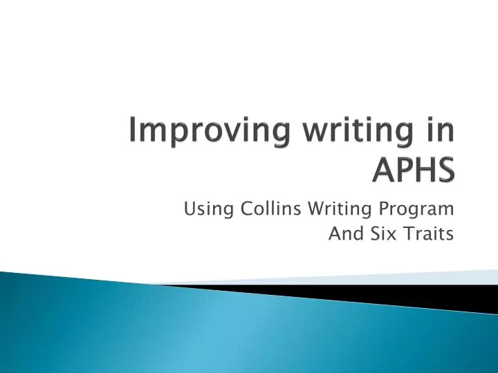 improving writing in aphs