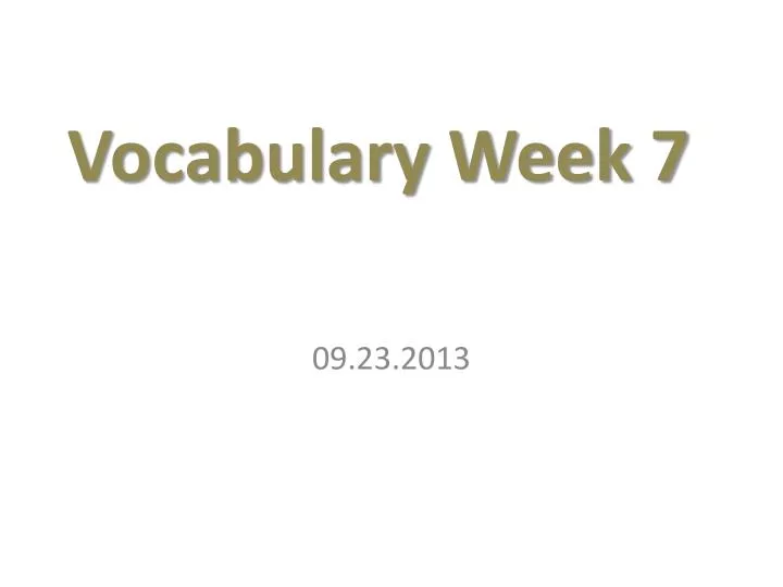 vocabulary week 7