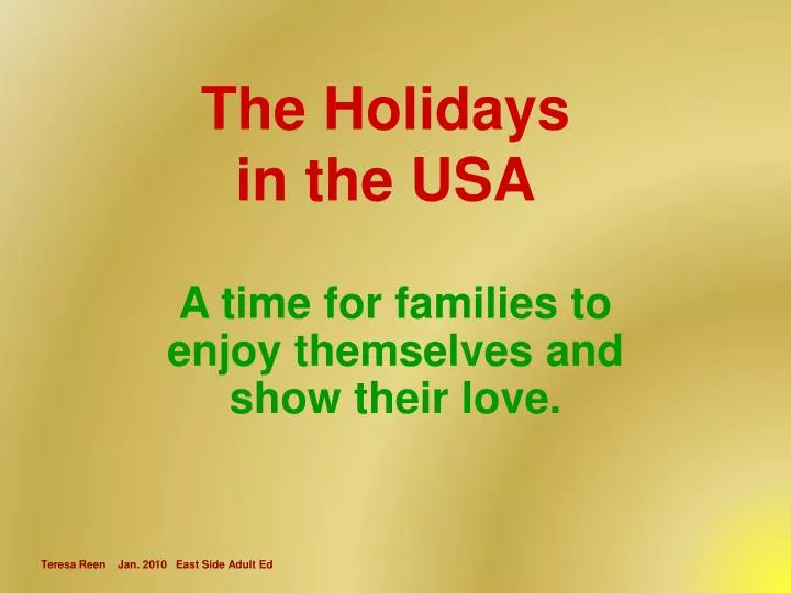 the holidays in the usa