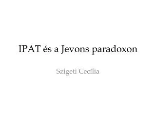 ipat s a jevons paradoxon
