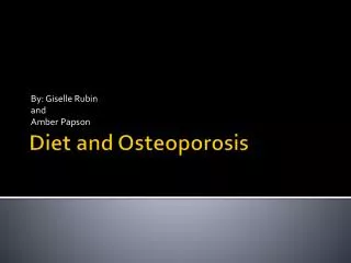 Diet and Osteoporosis