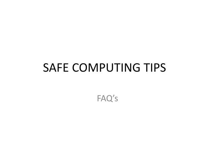 safe computing tips