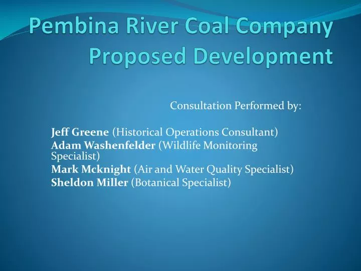 pembina river coal company proposed development