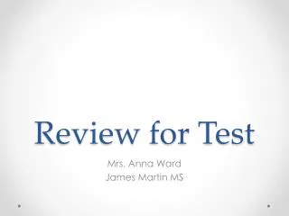 Review for Test