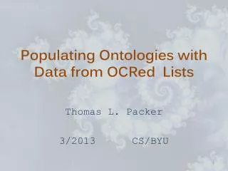 Populating Ontologies with Data from OCRed Lists