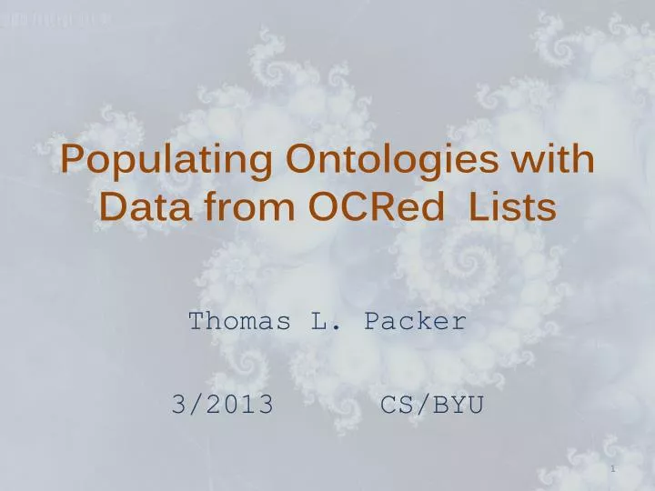 populating ontologies with data from ocred lists