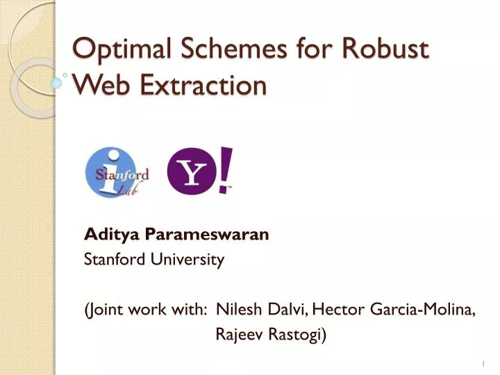 optimal schemes for robust web extraction