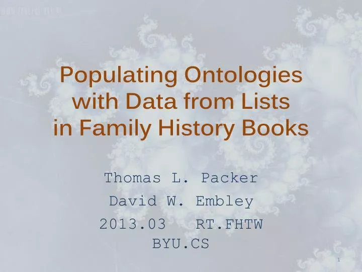 populating ontologies with data from lists in family history books