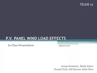 P.V. Panel wind load effects