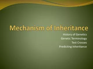 Mechanism of Inheritance