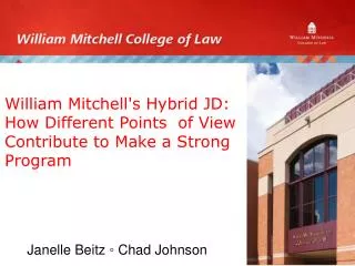 William Mitchell's Hybrid JD: How Different Points of View Contribute to Make a Strong Program