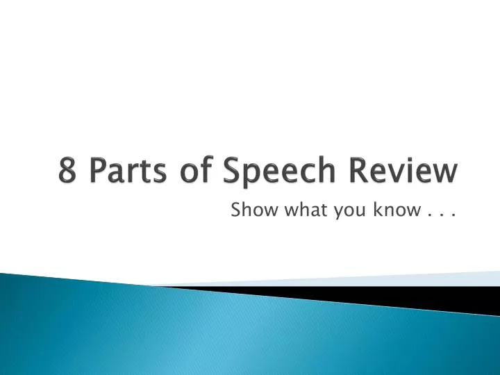 8 parts of speech review